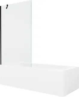 Sprchové dvere MEXEN/S - Vega obdĺžniková vaňa 180 x 80 cm s panelom + vaňová zástena 100, transparent, čierna 550118080X9510000070