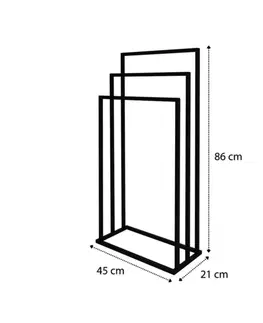 Držiaky na uteráky AQUALINE - Stojan na uteráky 450x860x210, čierna mat MU450B