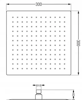 Kúpeľňové batérie MEXEN/S MEXEN/S - Cube DR02 podomietkový sprchový SET + slim sprcha 30, čierny 77502DR0230-70
