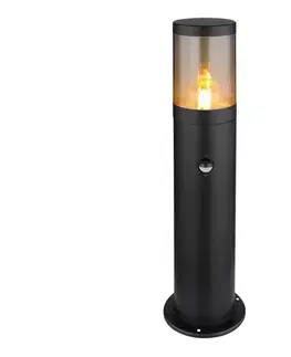 Záhradné lampy Globo 32015BSS - Vonkajšia lampa so senzorom XELOO 1xE27/60W/230V 50 cm IP44 32015BSS