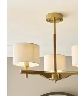 Svietidlá Endon 116993 - Luster na tyči HEATHCLIFF 3xE14/7W/230V mosadz/jaseň 116993