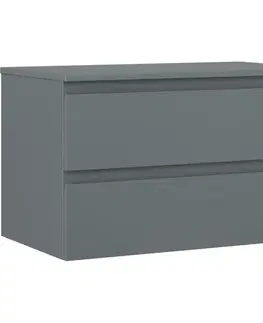 Kúpeľňový nábytok MEXEN/S - Orio kúpeľňová skrinka pod umývadlo 80 cm s doskou, 2 zásuvky, grafit mat 91A10-08047-2-BFFC66