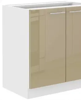 Kuchynské skrinky stojace Kuchynská skrinka Lara 80zl 2f Bb Mdf Cappucino lesk
