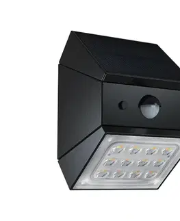 Svietidlá  LED nástenné solárne svietidlo so senzorom LED/2,5W/3,7V IP65 1200 mAh čierne 24096