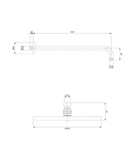 Sprchy a sprchové panely OMNIRES - SLIMLINE hlavová sprcha vrátane ramena, o25 cm grafit /GR/ WGSET1GR