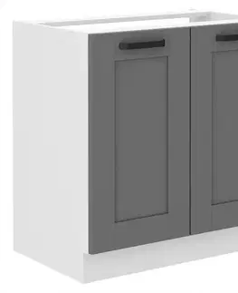 Kuchynské skrinky stojace Kuchynská skrinka Luna dustgrey/biela 80ZL 2F BB