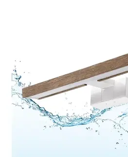 Kúpeľňové zrkadlá BRILAGI-LED Kúpeľňové osvetlenie zrkadla 3v1 WOODY MIRROR LED/8W/230V 40 cm IP44 biela/dub 8590828039259