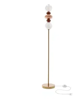 Lampy  LED Stojacia lampa FLORES LED/15W/230V zlatá/oranžová/hnedá 52-50724