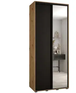 Šatníkové skrine Skriňa 45 Canaris 3 110 artisan/čierna/čierna