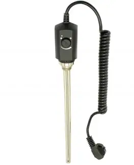 Doplnky do kúpeľne CERANO - Koupelnový radiátorový set Burke - kombinované vytápění, termo tyč - asymetrické připojení 50 mm - 300W - černá matná - 900x500 mm CER-396675
