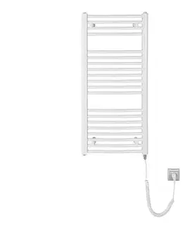 Svietidlá Aqualine - Kúpeľňový elektrický radiátor ORBIT-E 300W 96x45 cm biely okrúhly ILEO94T