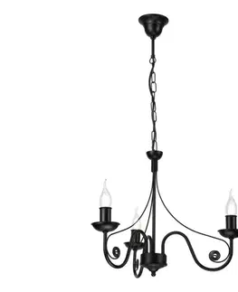 Svietidlá  Luster na reťazi DONATO 3xE14/40W/230V čierna LM-3.29/CZARNY MAT