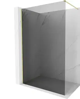 Sprchové dvere MEXEN/S - Kyoto-X Sprchová zástena WALK-IN 90 x 200, grafit 10 mm, zlato kefovaná 800-090-101-55-40-X