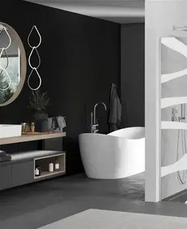 Sprchové dvere MEXEN/S - Kioto Sprchová zástena Walk-in 80 x 200, biely vzor 8 mm, nikel kartáčovaná 800-080-101-97-97