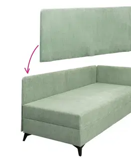 Postele KONDELA Isib bočnica k jednolôžkovej posteli (váľande) zelená