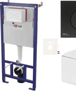Záchody Závěsný WC set do lehkých stěn / předstěnová SAT SIKOSSREX7268K SIKOSSREX7268K