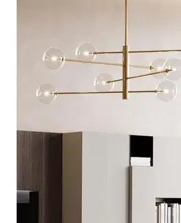 Svietidlá Ideal Lux - LED Luster na tyči EQUINOXE 8xG4/2W/230V pr. 128 cm mosadz/číra 275215