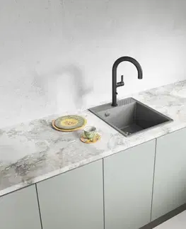 Kuchynské drezy Laveo Laveo - Hub – drez 1-miskový, volcano grey SPH_V10Y