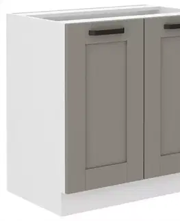 Kuchynské skrinky stojace Kuchynská skrinka Luna claygrey/biela 80D 2F BB