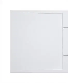 Vane CERANO - Sprchová vanička štvorcová Loro - liaty mramor - biela matná - 90x90x3,5 CER-437087