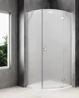 Sprchové dvere POLYSAN - GLOBE CHROME štvrťkruhová sprchová zástena 800x800, matné sklo, pravé GB2680MRC