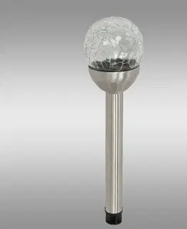 Solárne dekoračné lampy Solárna lampa INOX 8CM CRACK EKO0609