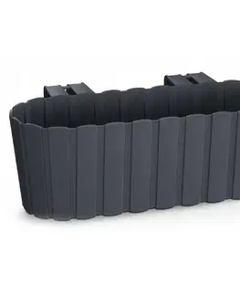 Kvetináče a truhlíky NABBI DDECZ400 plastový balkónový kvetináč 38,3 cm antracit