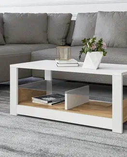 Konferenčné stolíky Konferenčný stolík Aydos - White, Oak