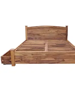 Postele Posteľ Rami s úložným priestorom 180x200 indický masív palisander
