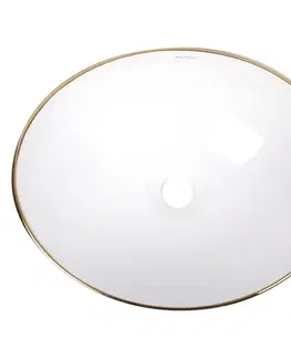 Umývadlá KERRA - Umývadlo na dosku KR-707 WH/G (biela-zlatá) 5907548116956