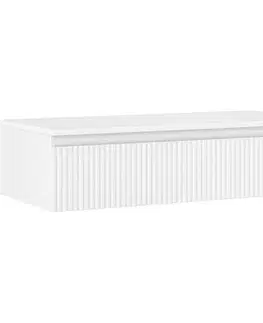 Kúpeľňový nábytok MEXEN/S - Rivel kúpeľňová skrinka pod umývadlo 100 cm s doskou, 1 šuplík, reliéf, biela mat 91A20-10023-1-BFC01
