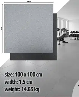 Podložky na cvičenie Záťažová podložka inSPORTline Luxteko Flat 100x100x1,5 cm mramor