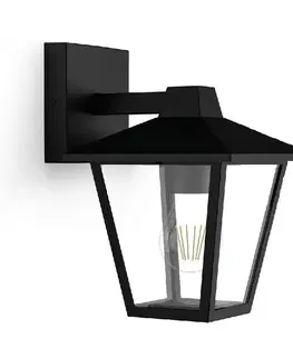 Záhradné lampy Philips Kinno vonkajšie nástenné svietidlo so svietením dole čierna, E27, max. 1x25 W