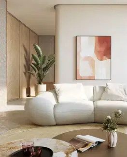 Pohovky DELIFE Pohovka 2-miestna Lunna 280×130 cm bouclé mäkká béžová 2 vankúše