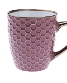 Hrnčeky a šálky Keramický hrnček Plásty, vínová, 250 ml