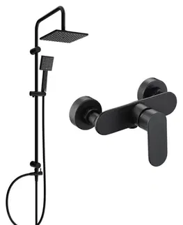 Sprchy a sprchové panely MEXEN/S - Tord sprchový stĺp vrátane sprchovej batérie Milo, čierna 71340200-70