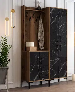 Predsieňové steny Predsieňová stena Berlin BA - Walnut, Black Marble