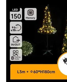 Vianočné dekorácie  B.V.  - LED vonkajší vianočný stromček 150xLED/230V 1,8m IP44 zelený, teplá biela B10303AAZZ