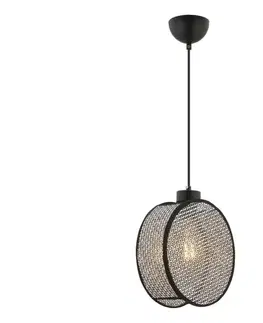 Svietidlá  Závesné svietidlo na lanku DRUM 1xE27/60W/230V sivá/čierna 390FLH2528