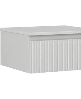 Kúpeľňový nábytok MEXEN/S - Rivel kúpeľňová skrinka pod umývadlo 50 cm s doskou, 1 šuplík, reliéf, šedá mat 91A20-05023-1-BFC62