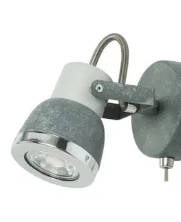 Nástenné svetlá Sivá kovová nastaviteľná nástenná lampa 50W GU10 Sabynio Globo