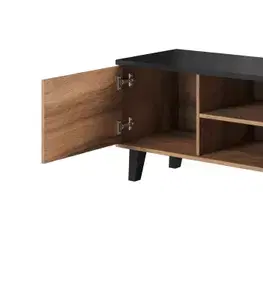 TV stolíky CAMA MEBLE Lotta 160 2D2K tv stolík dub wotan / čierna