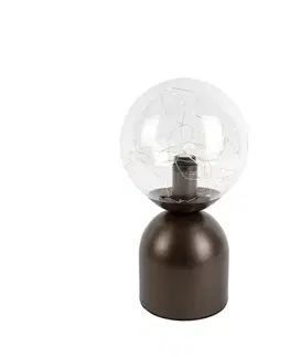 Stolné lampy Stolná lampa Hotel Chic tmavý bronz s čírym sklom vrátane svetelnej šnúry E27 - Pallon Trend