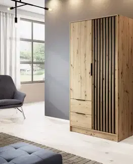 Šatníkové skrine ArtPS Šatníková skriňa KELLY 2D bez zrkadla | dub artisan