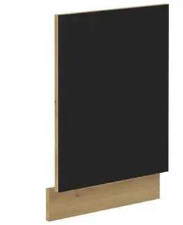 Kuchynské dolné skrinky KONDELA Monro ZM dvierka na umývačku 57x44,6 cm čierna / dub artisan