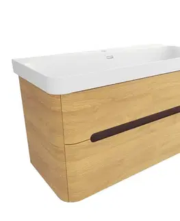 Kúpeľňový nábytok Kúpeľňová skrinka s umývadlom SAT Fusion 97,5x53x45 cm dub medový mat SATFUSION2100DMMW SATFUSION2100DMMW