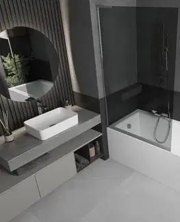 Sprchové dvere MEXEN/S - Next L vaňová zástena FIX 100 x 150, grafit, chróm 895-100-000-03-40-01