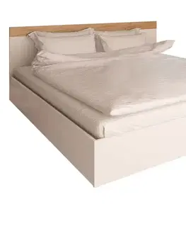 Postele KONDELA Gabriela 160 posteľový rám biela / dub artisan