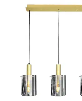 Svietidlá  Luster na lanku ARCADIA 3xE27/60W/230V zlatá/dymová ML1817