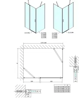 Sprchové dvere POLYSAN - ZOOM Black obdĺžniková sprchová zástena 1300x900 L/P varianta ZL1313BZL3290B